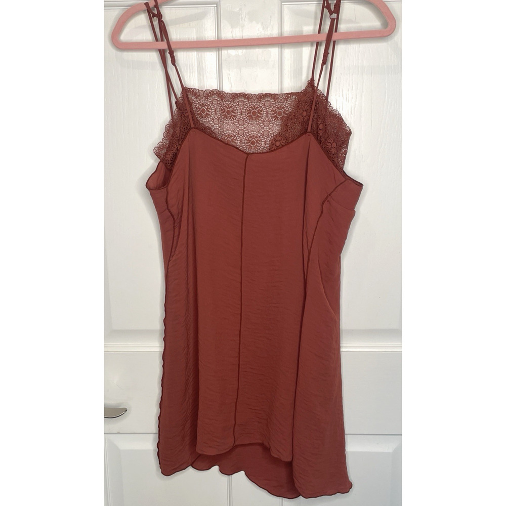 Intimately Free People Women's Lace Trim Asymmetrical Mini Slip Dress Sz S Boho - Picture 7 of 12